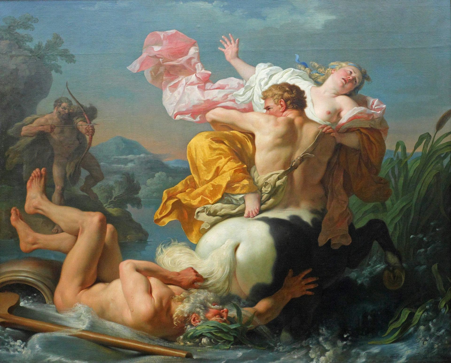 The Abduction of Deianeira by the Centaur Nessus by Louis-Jean-François Lagrenée (1755)