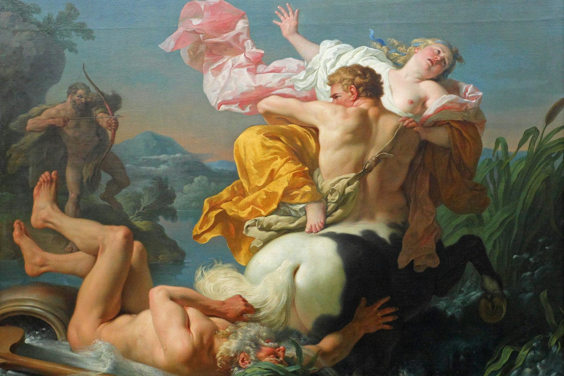 The Abduction of Deianeira by the Centaur Nessus by Louis-Jean-François Lagrenée (1755)