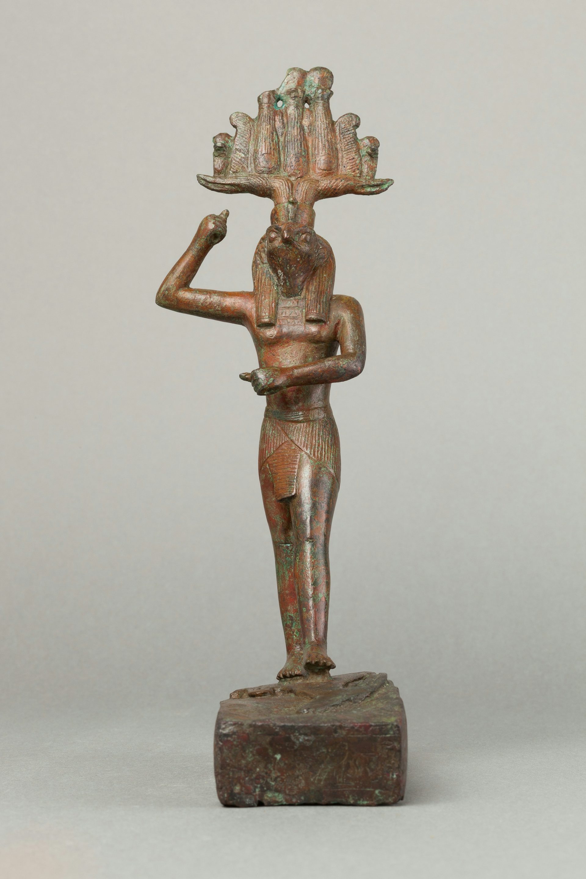 statuette of Horus spearing an antelope (664–525 BCE)