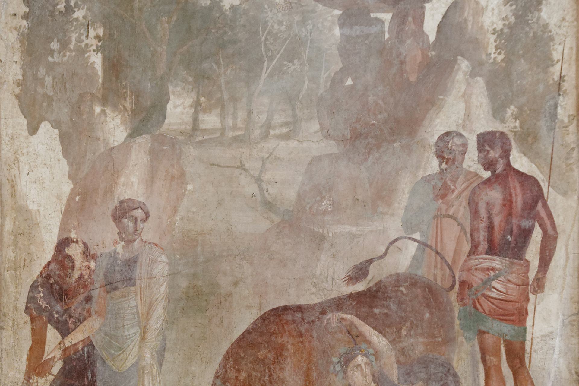 Fresco of Amphion and Zethus punishing Dirce