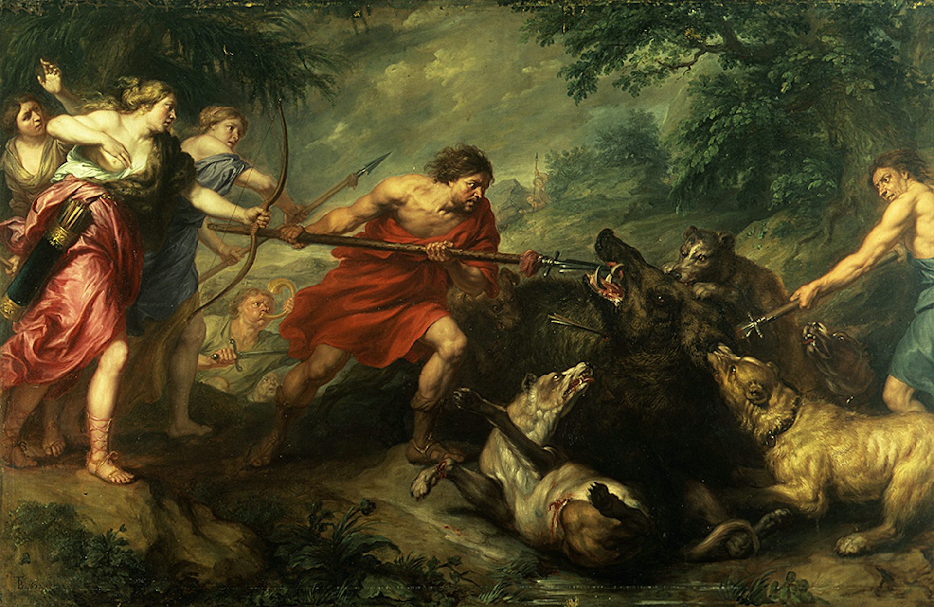 Meleager Killing the Calydonian Boar by Theodoor Boeyermans