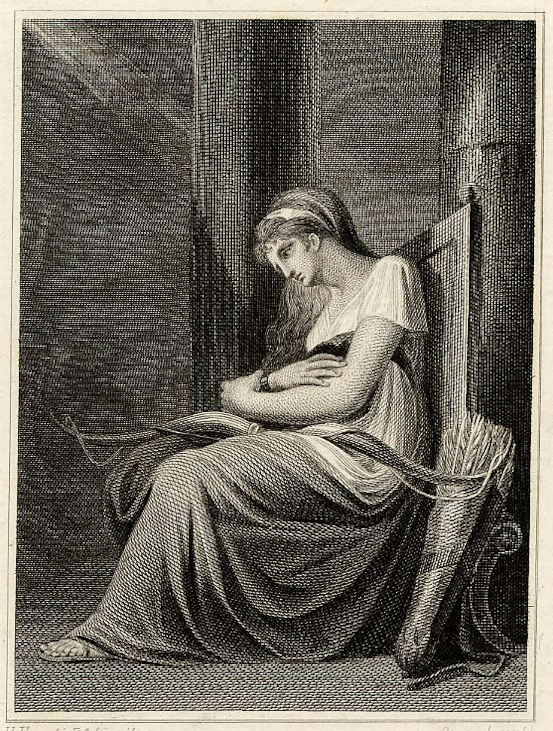 Penelope Holding the Bow of Odysseus by Robert Hartley Cromek after Henry Fuseli