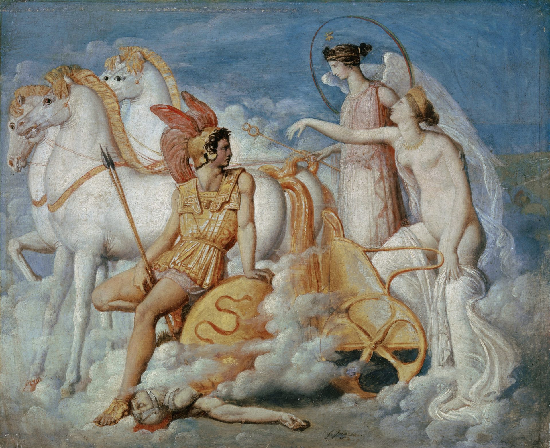 Venus, Injured by Diomedes, Returns to Olympus by Jean-Auguste-Dominique Ingres
