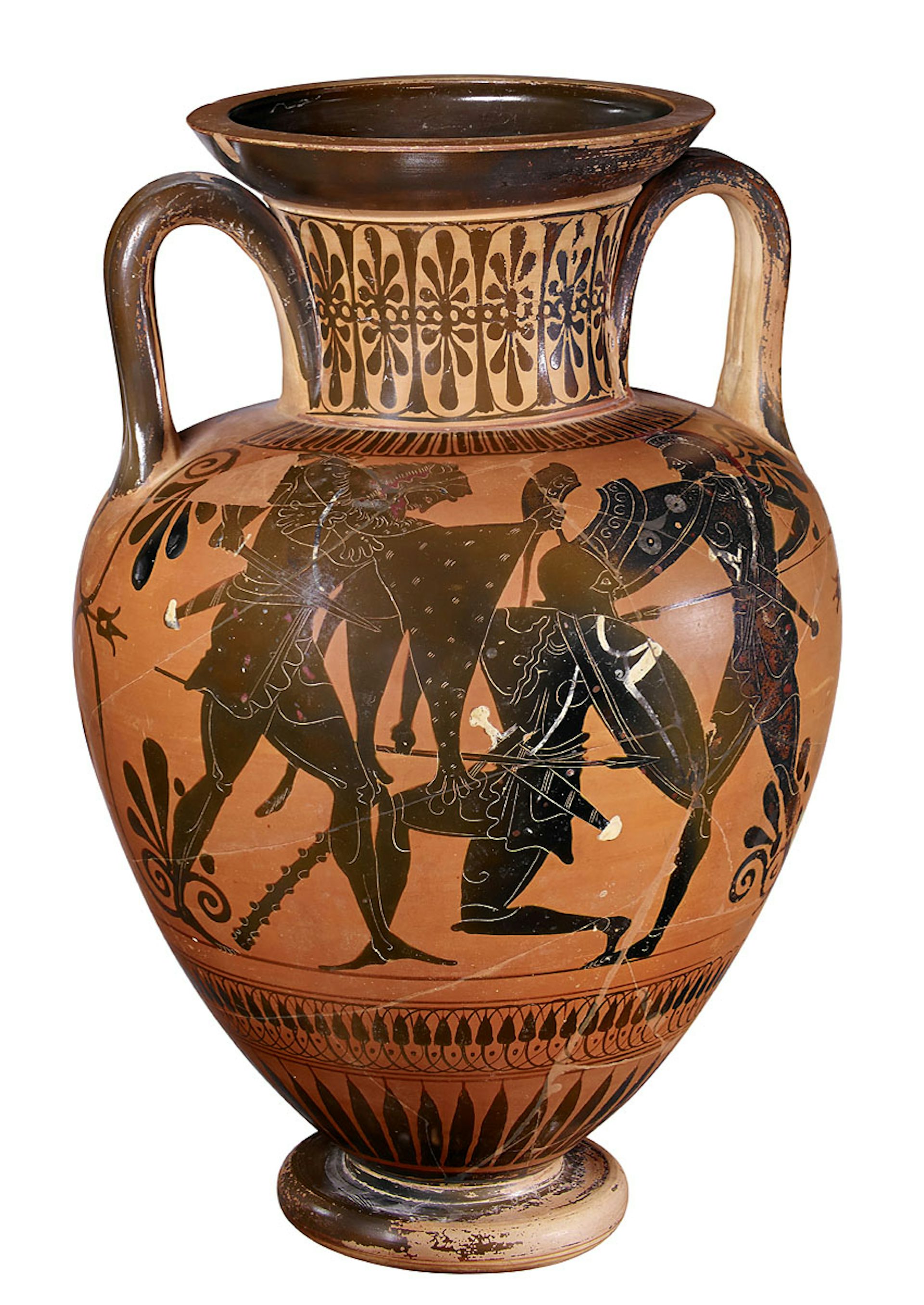Vase painting of Heracles and Iolaus fighting Cycnus