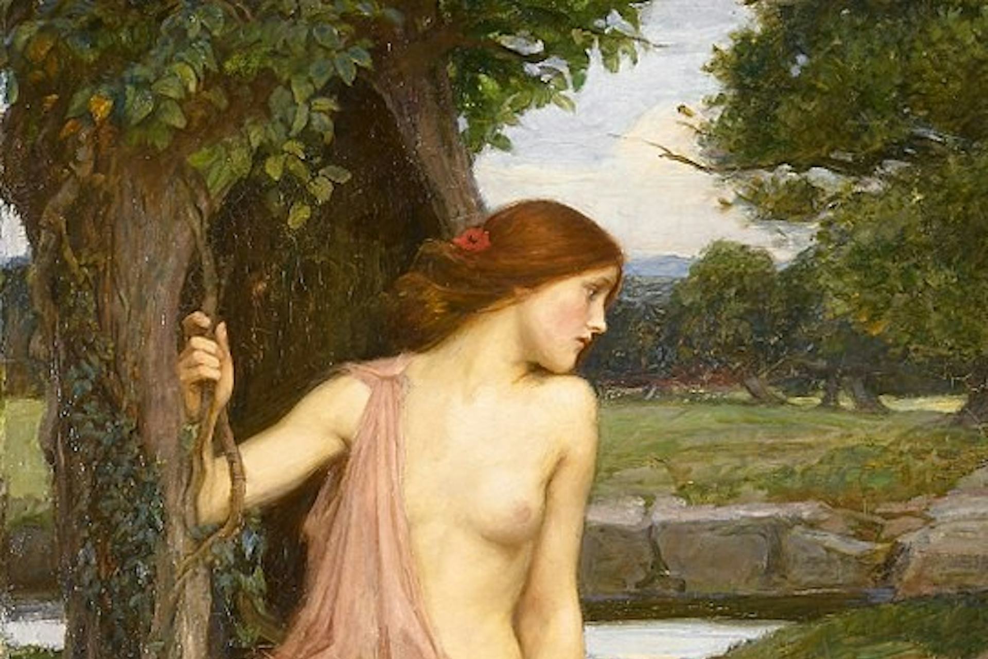 Echo and Narcissus (detail) by John William Waterhouse