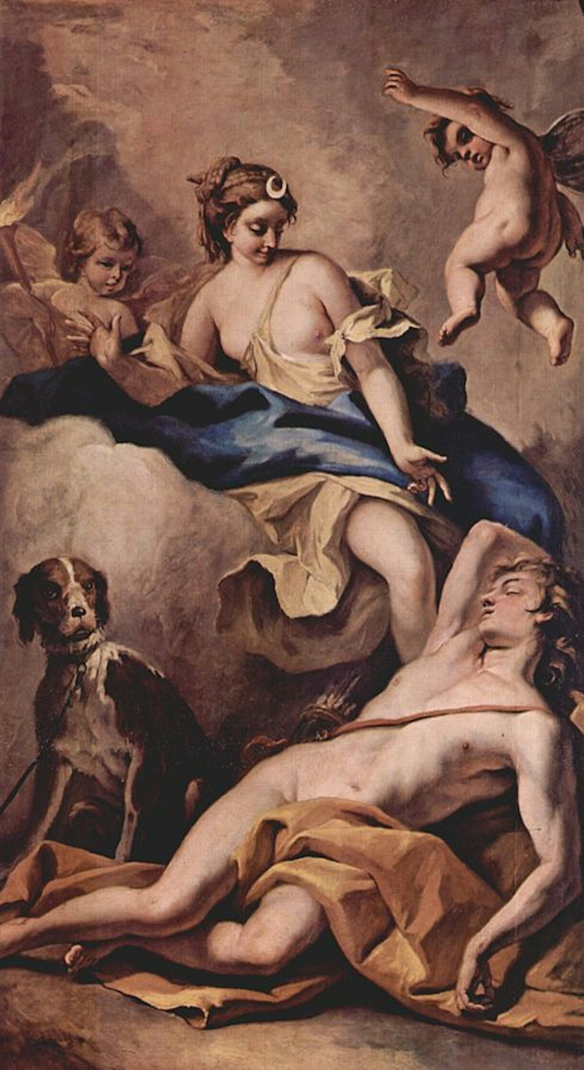 Selene and Endymion by Sebastiano Ricci (1713)
