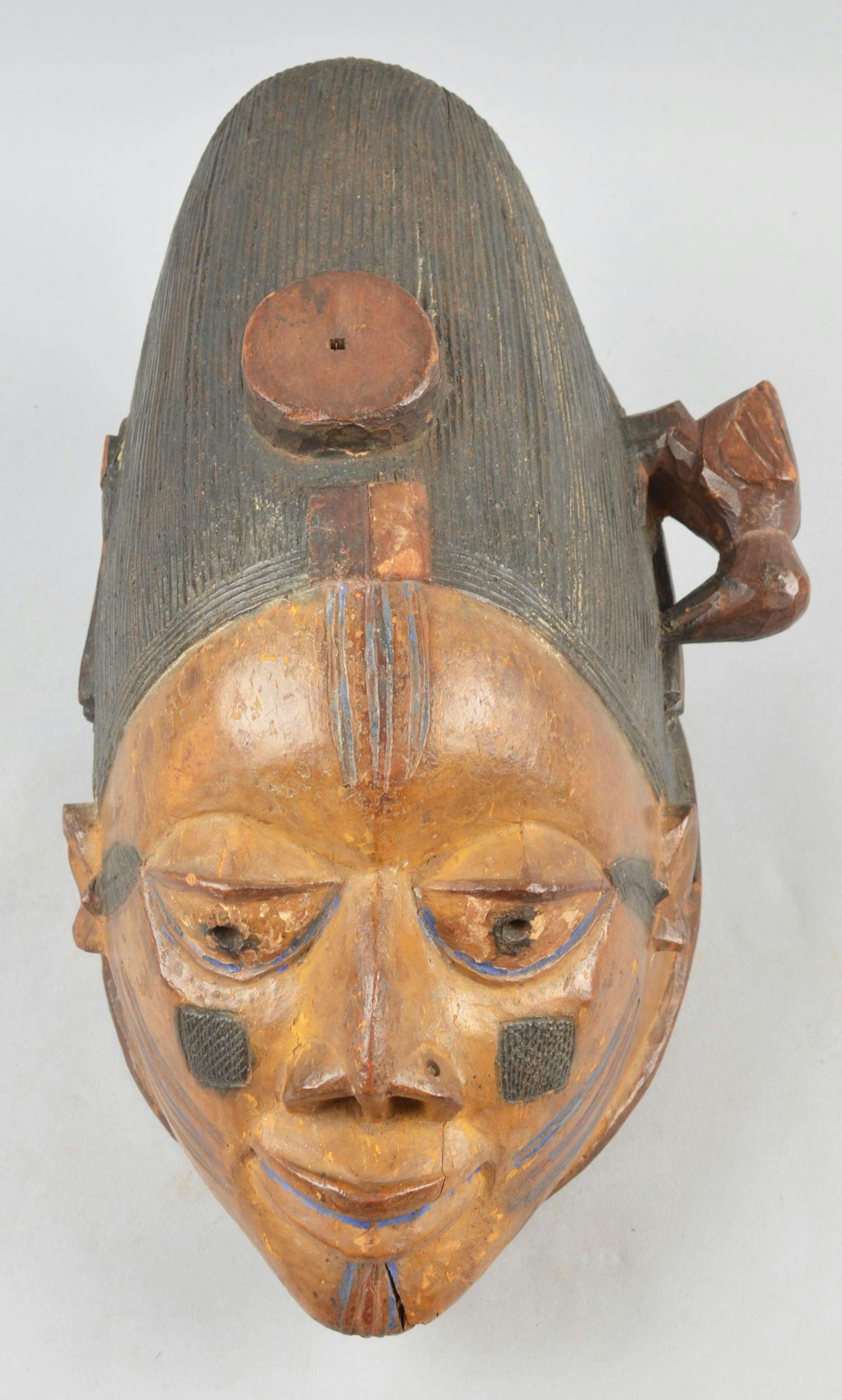 Wooden dance mask by Yoruba artist (pre-1908).