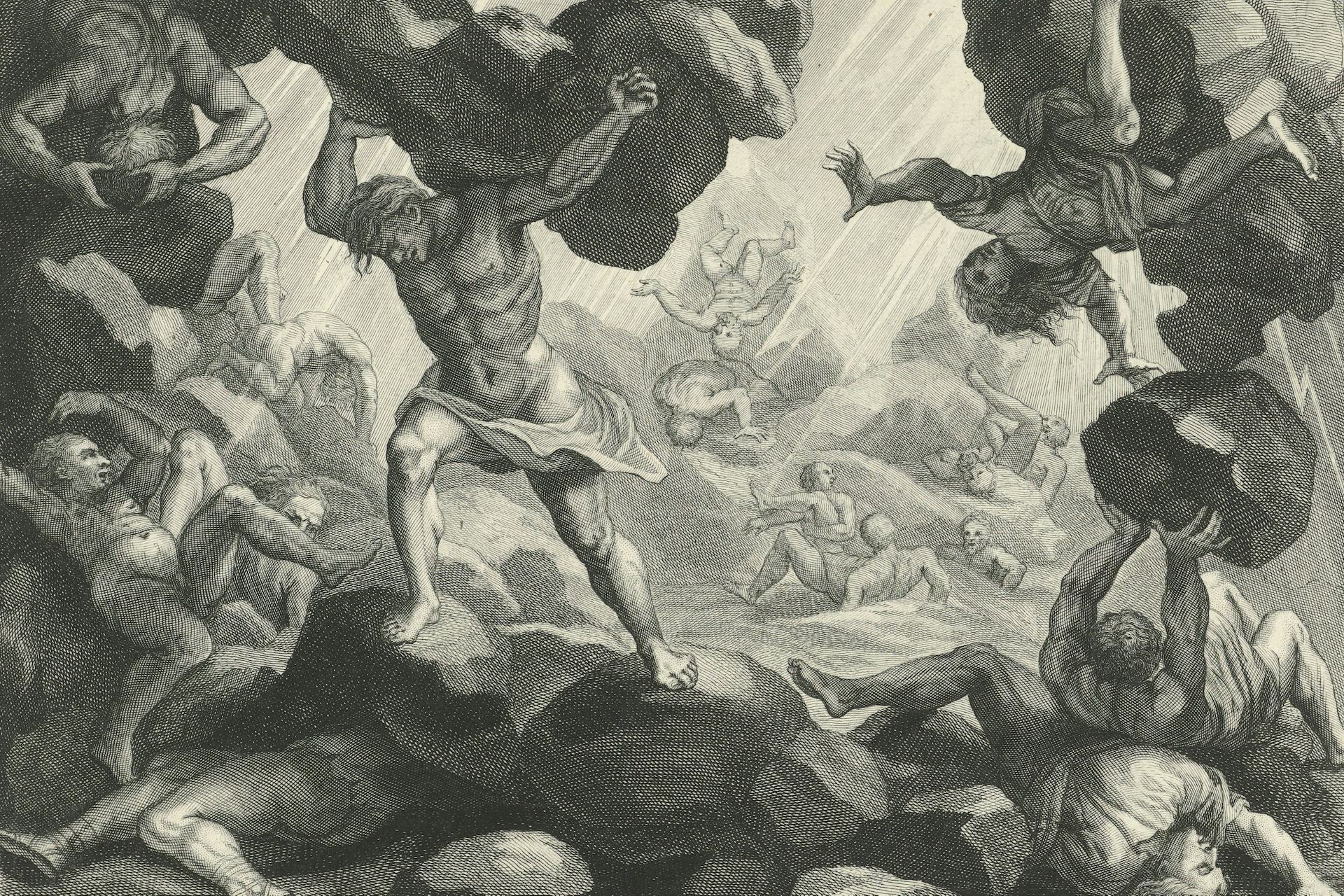 Defeat of the Titans by Philip van Gunst, after Giulio Romano (ca. 1685 - 1732)