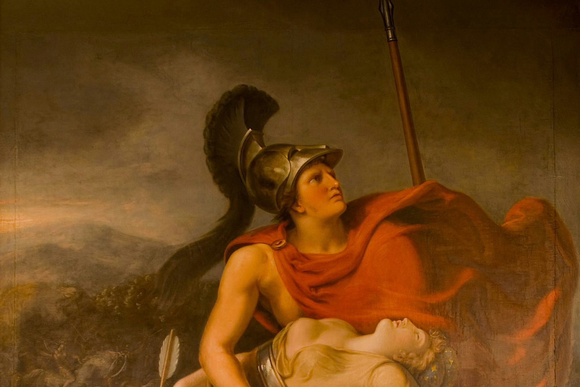 Achilles and Penthesilea by Johann Heinrich Wilhelm Tischbein (ca. 1823)