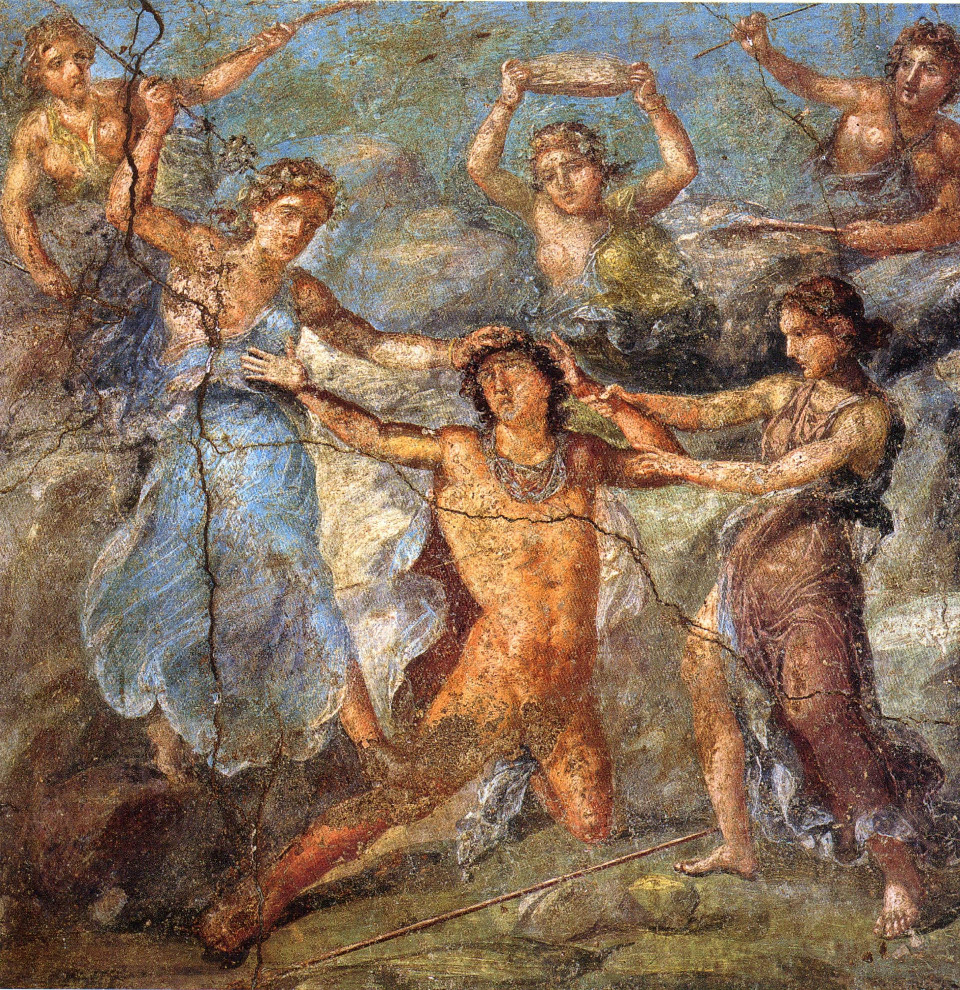 Fresco of the death of Pentheus