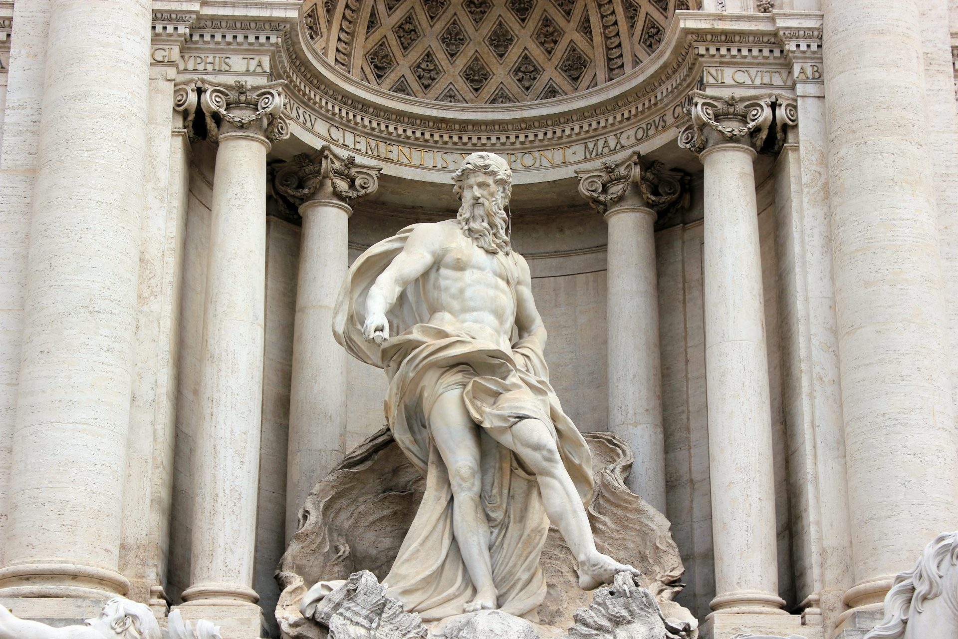 Oceanus Statue at Trevi Fountain Rome