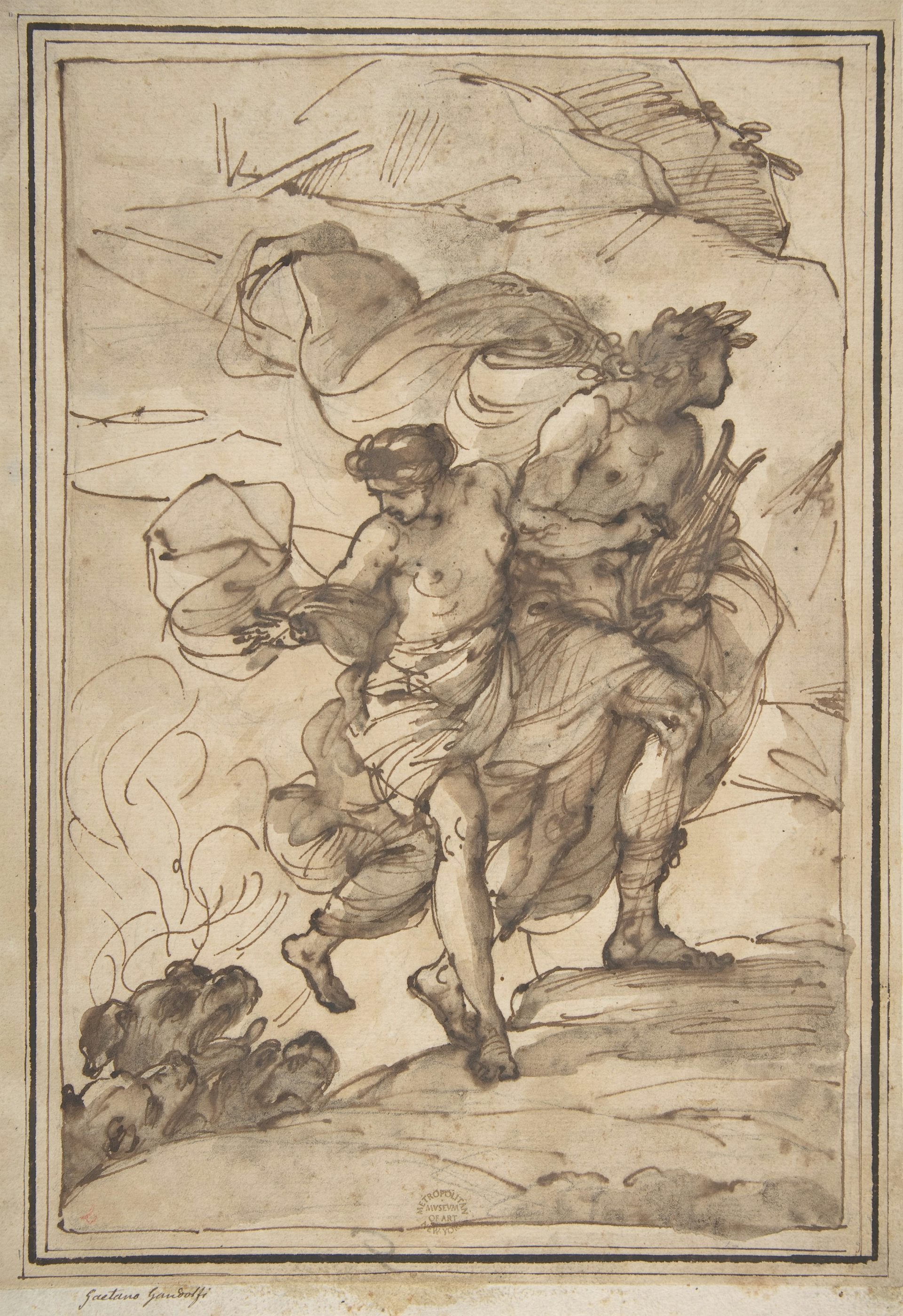 Orpheus and Eurydice, attributed to Filippo Pedrini