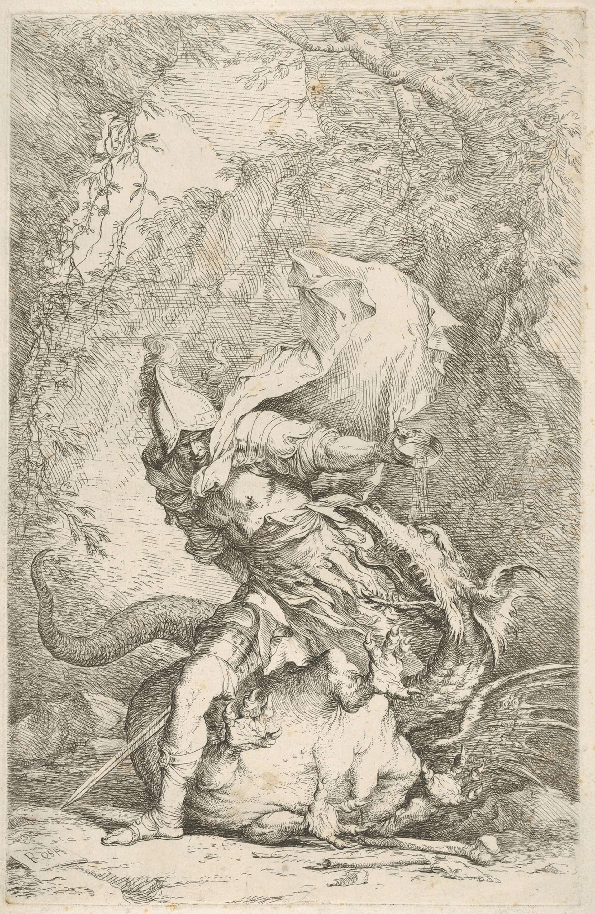 Jason and the Dragon by Salvator Rosa
