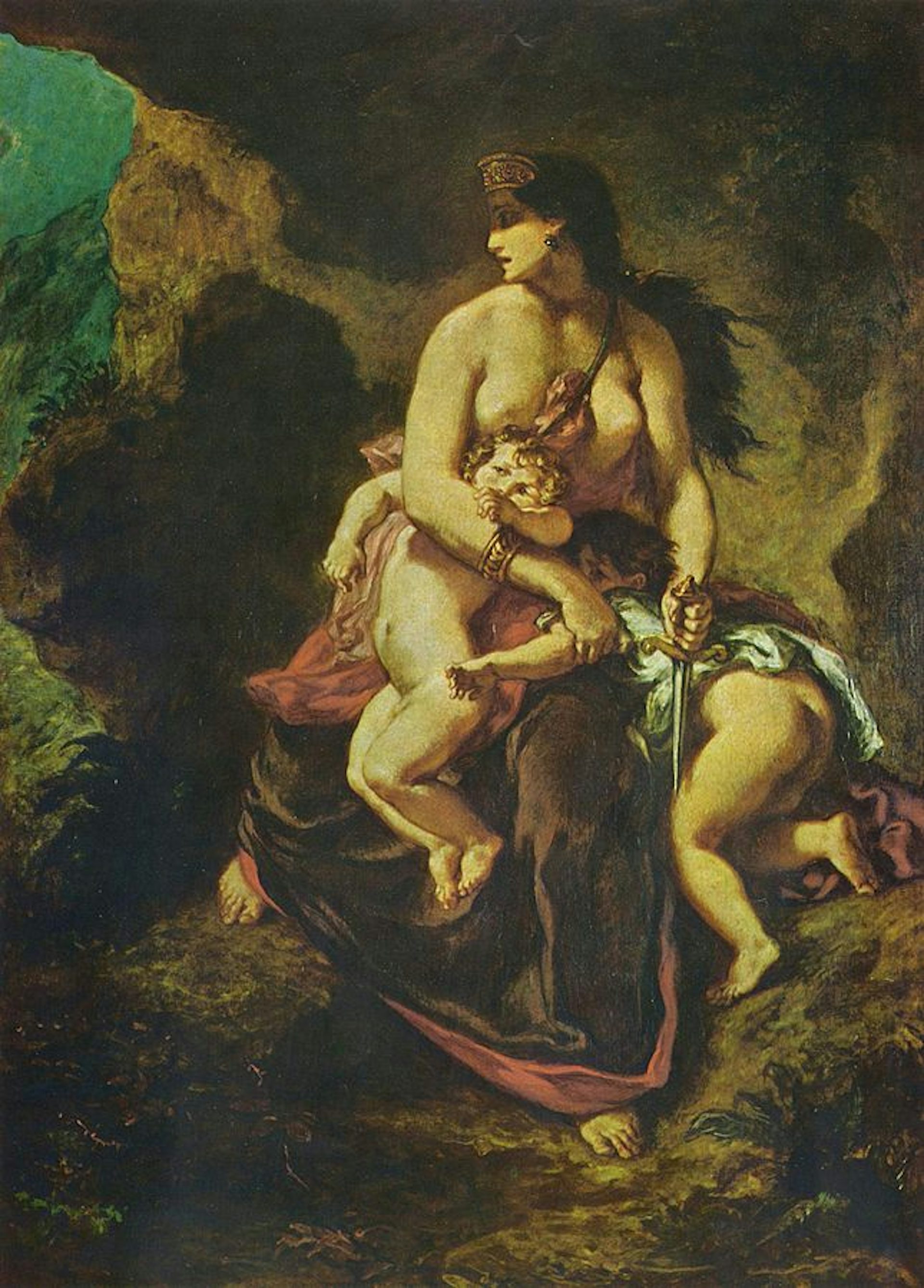 Medea about to Kill her Children by Eugène Delacroix (1862)