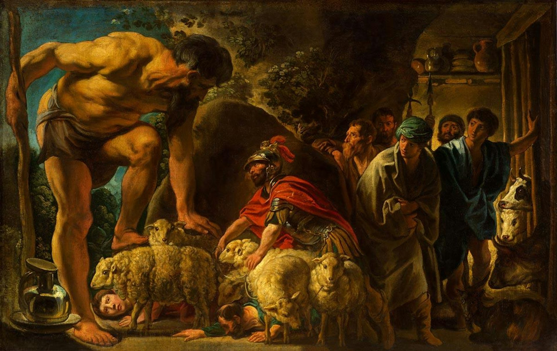 Odysseus and his Men Slip Away Concealed under Rams by Jacob Jordaens