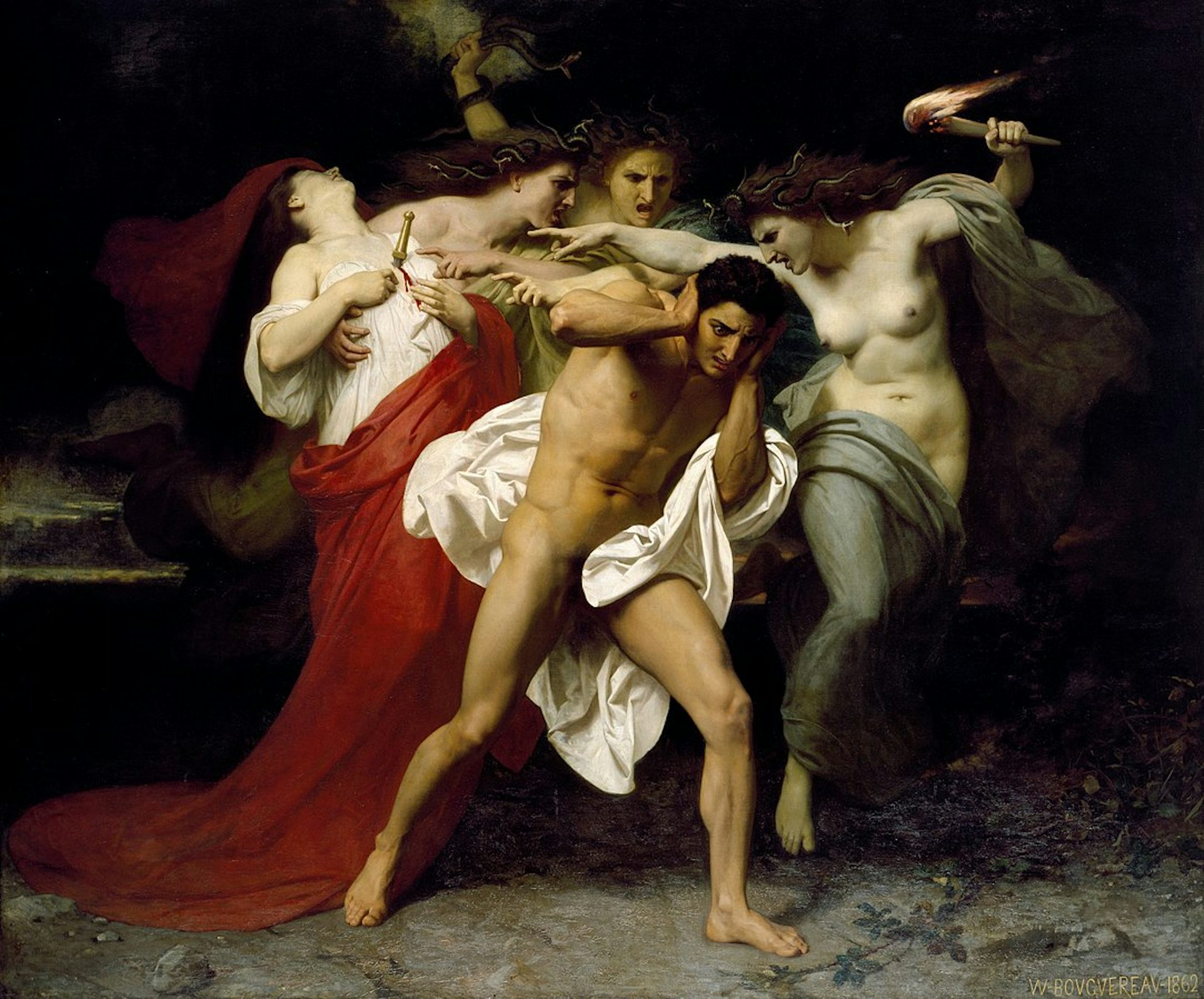 Orestes Pursued by the Furies by William-Adolphe Bouguereau (1862) 