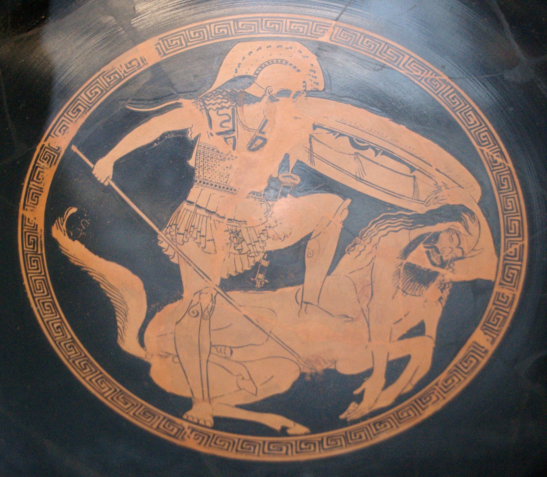 Centauromachy: attic red-figure kylix by Foundry Painter, circa 480 BCE