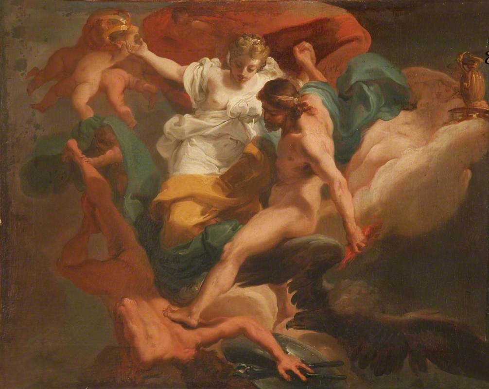 Ubaldo Gandolfi (1728-1781) - Zeus with Hera Expelling Hephaestus 
