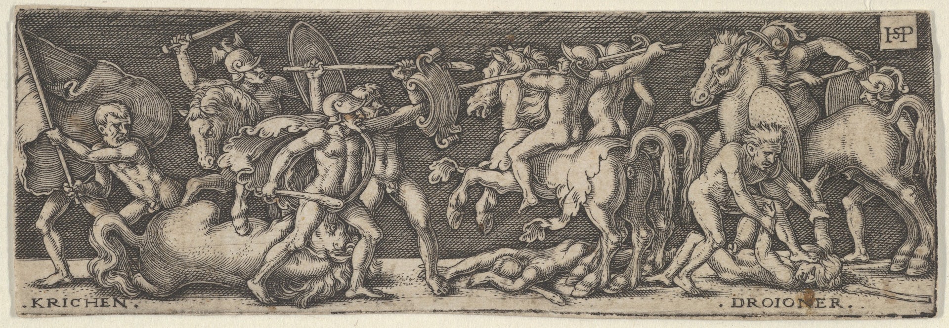 Combat Between Greeks and Trojans by Sebald Beham