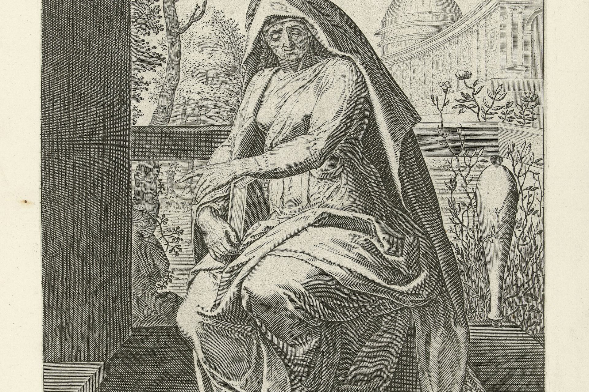 The Cimmerian Sibyl of Cumae by Philips Galle after Anthonie Blocklandt