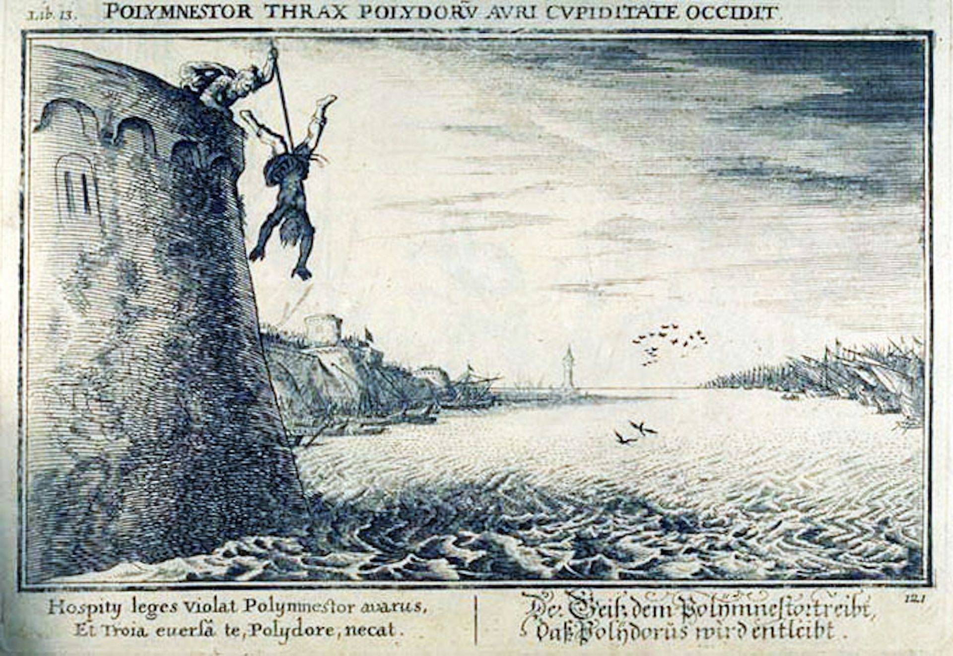 Polymnestor kills Polydorus by Johann Wilhelm Baur