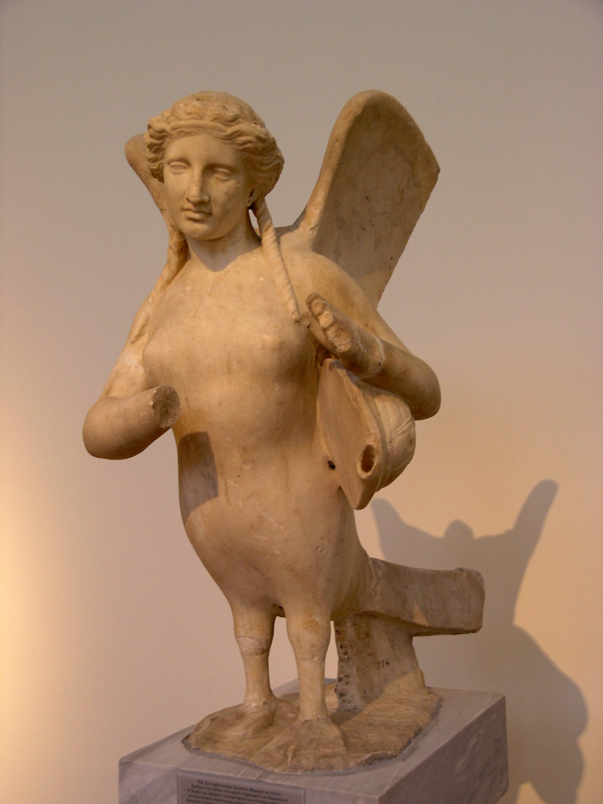 Siren funerary monument circa 370 BCE